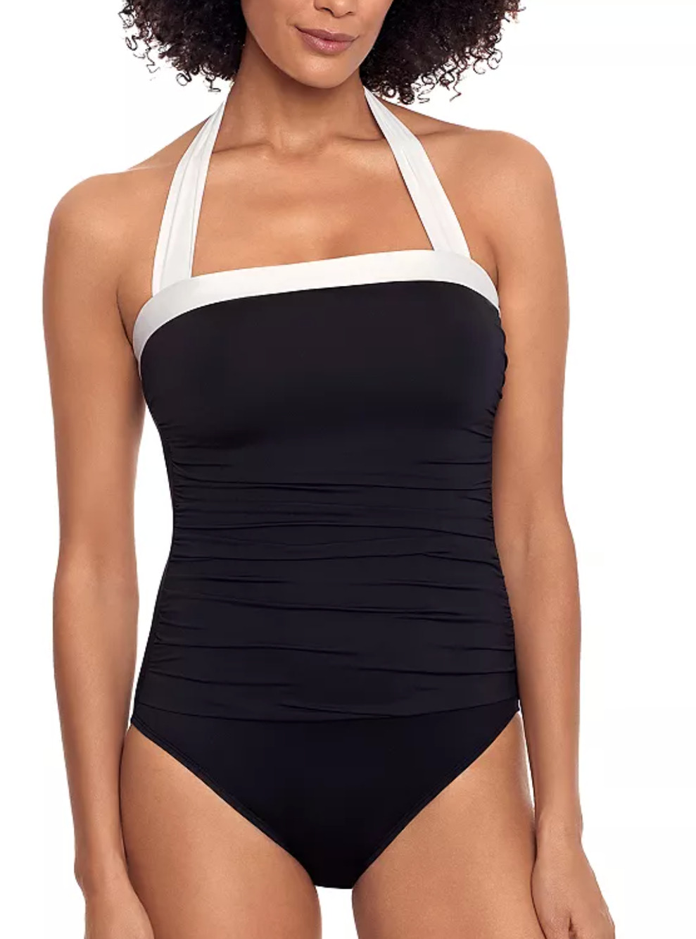 NEW LAUREN RALPH LAUREN BLACK WHITE BEL AIR ONE PIECE SWIMSUIT SZ 8